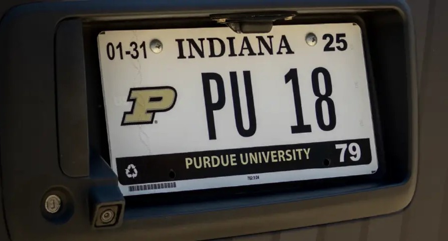 Purdue branded license plate