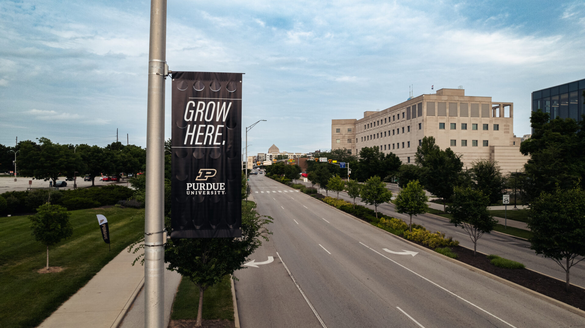 Aerial view of Purdue University in Indianapolis