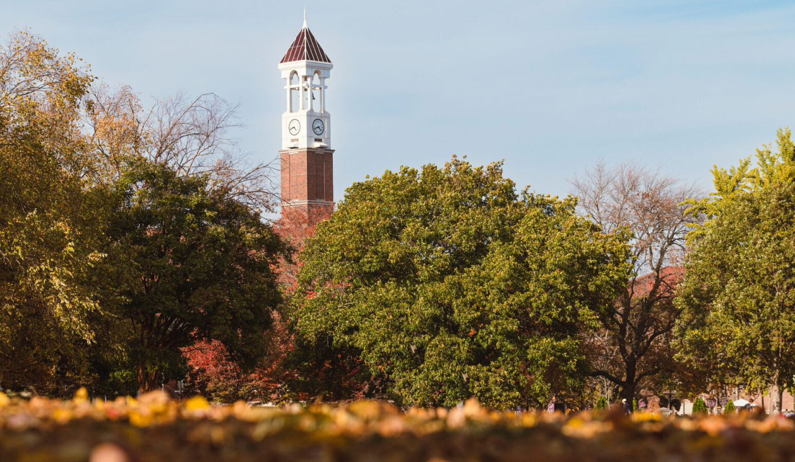 The bell tower at Purdue's West Lafayette location.