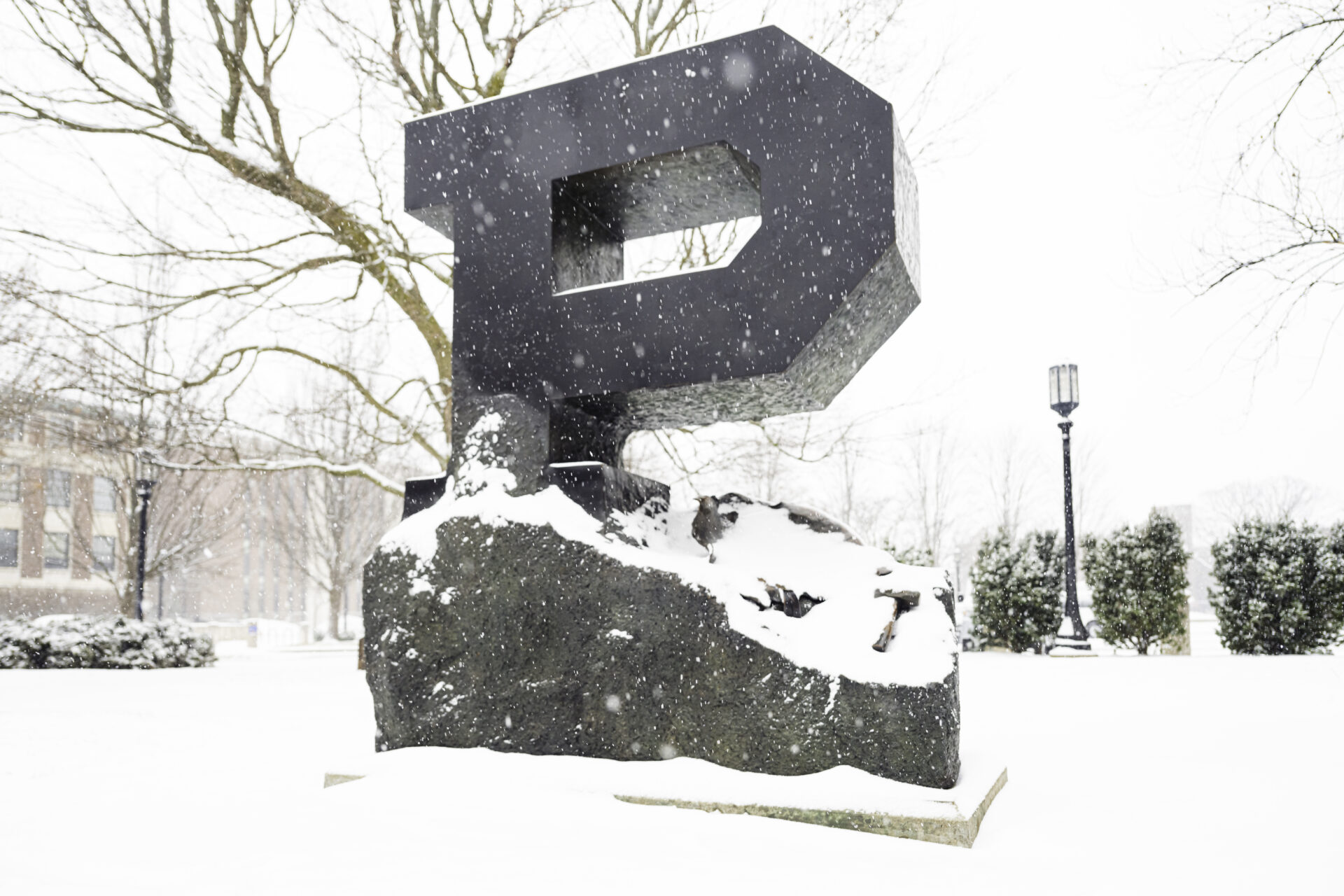 Snowy scene at Purdue University