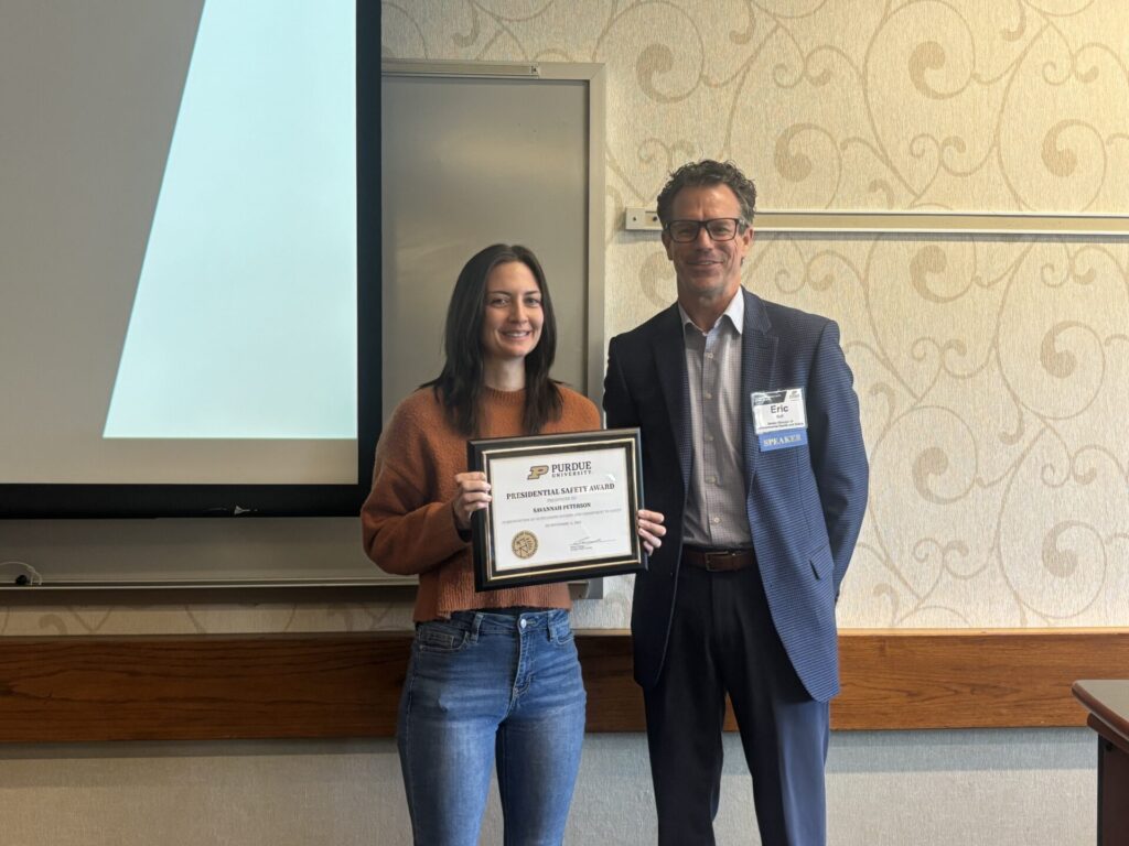 Savannah Peterson with Senior Director of Environmental Health and Safety, Eric Butt.