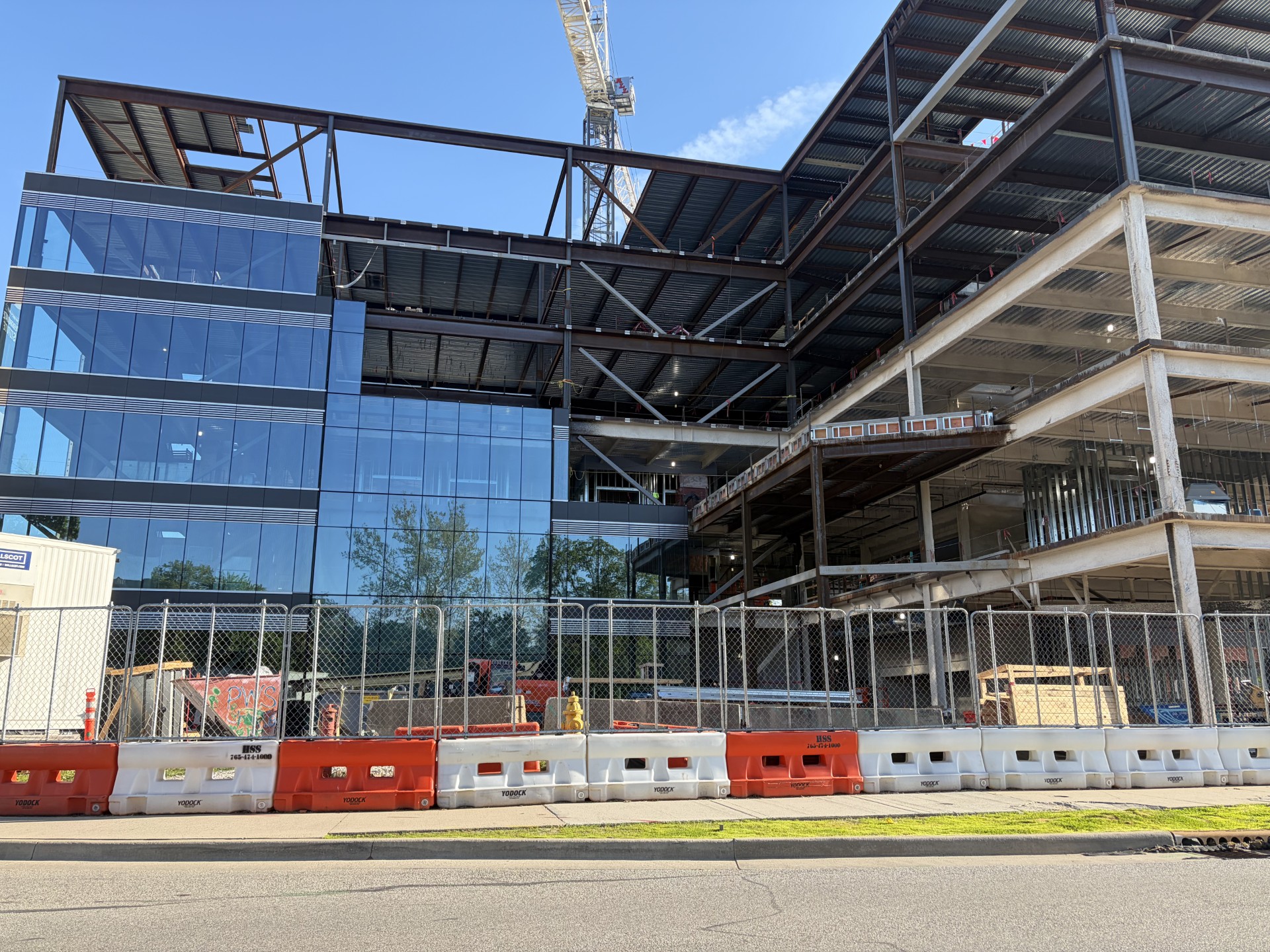 This image shows construction progress for the Daniels School of Business as of April 2026.