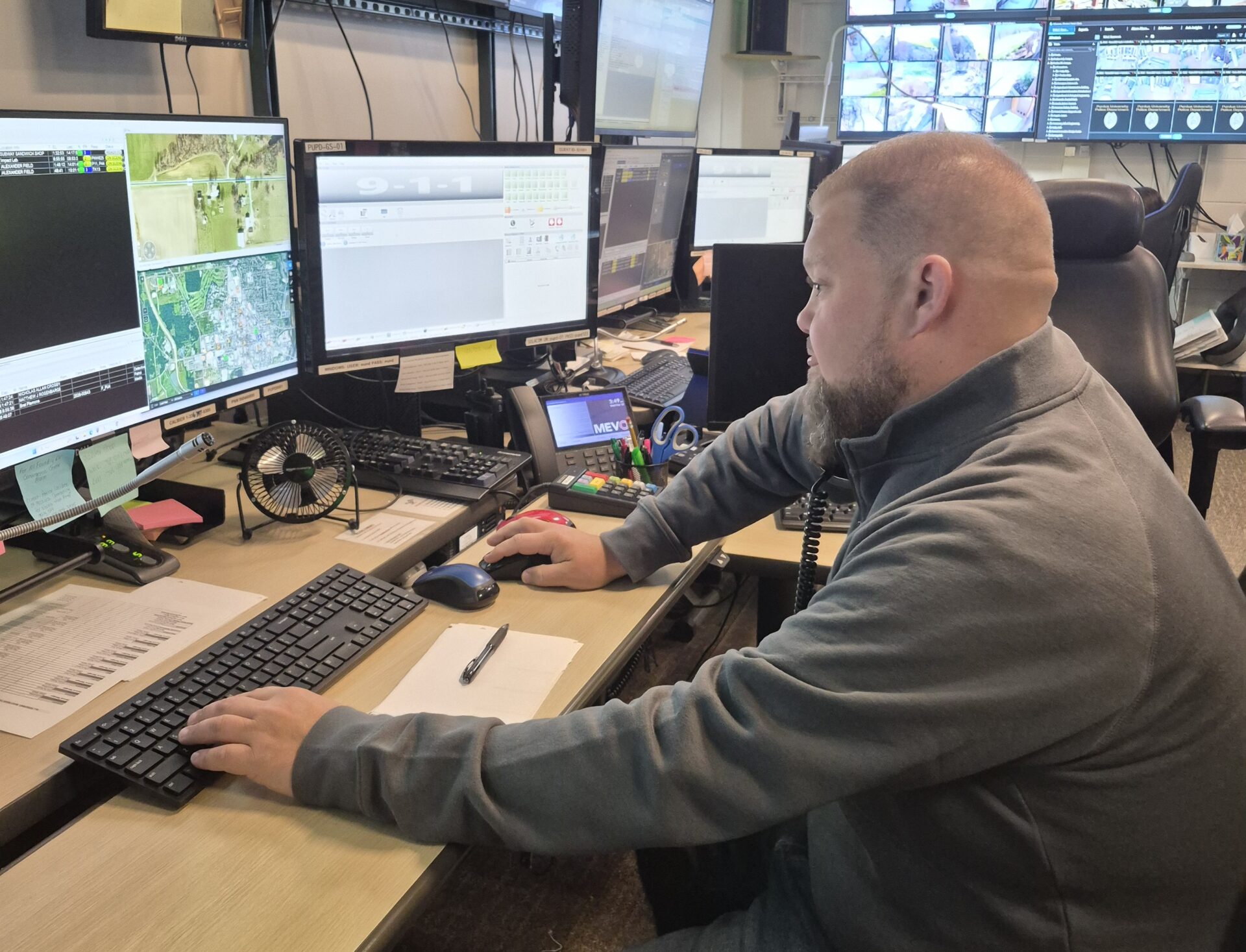 Jamie Hamilton is a dispatcher at the Purdue Public Safety Dispatch Center. He is featured in the storytelling campaign: We Power Purdue.