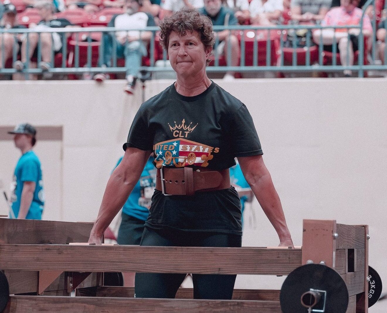 Robin competes in the frame carry event at the United States Strongman Nationals in 2025.