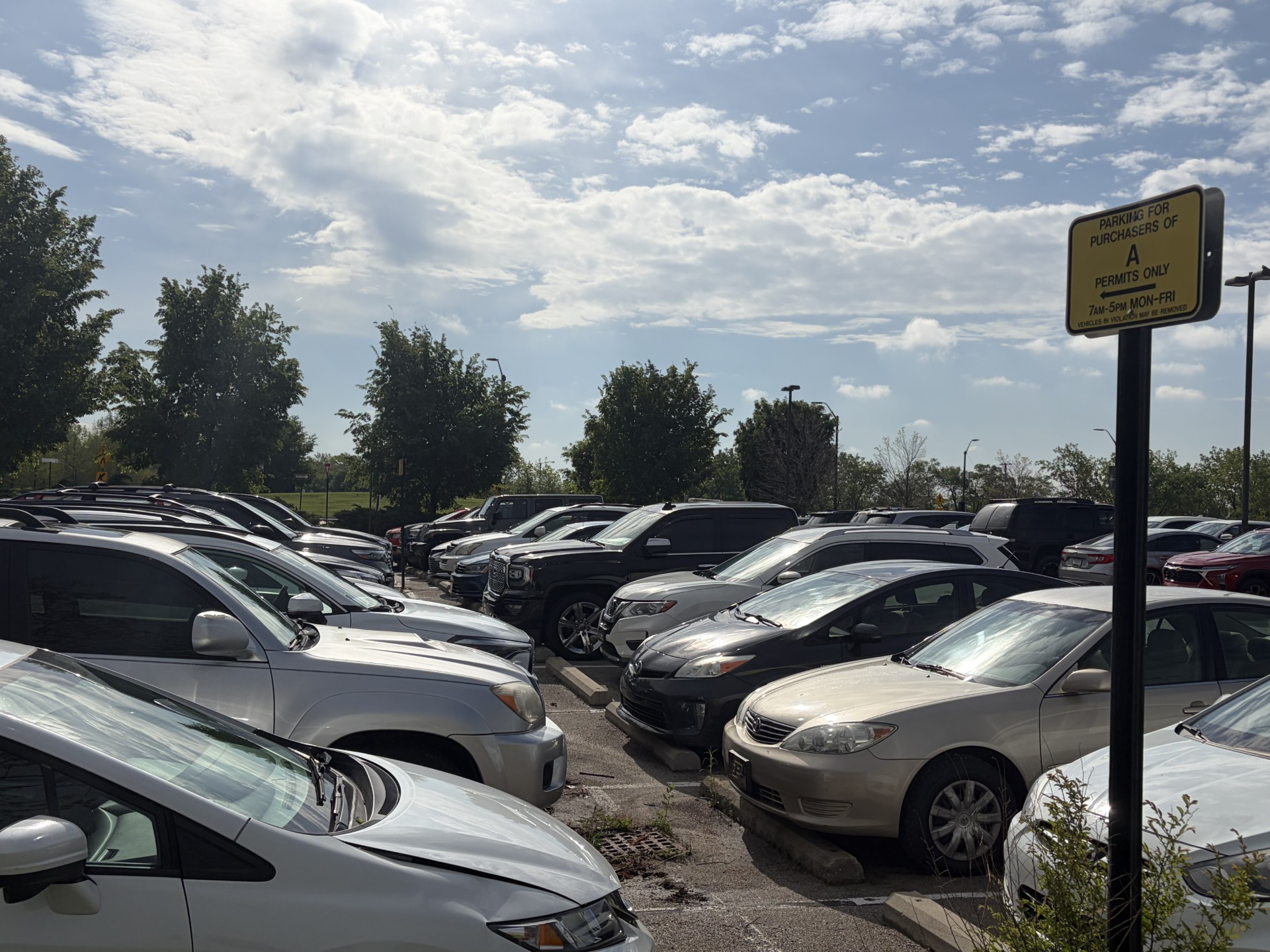 Vehicles parking in Purdue 