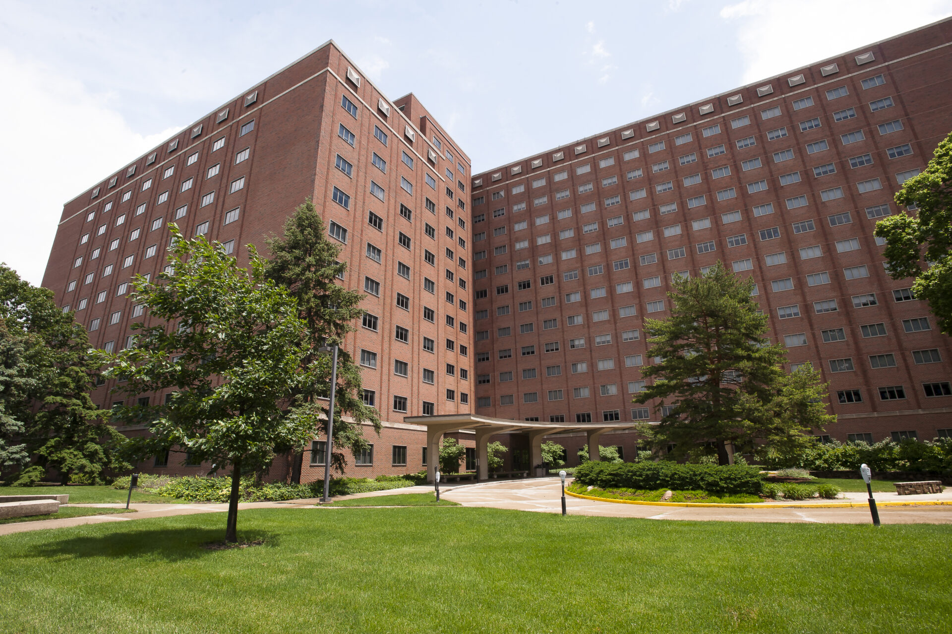 A photo shows Hawkins Hall in the summertime. (Purdue University/Rebecca Wilcox)