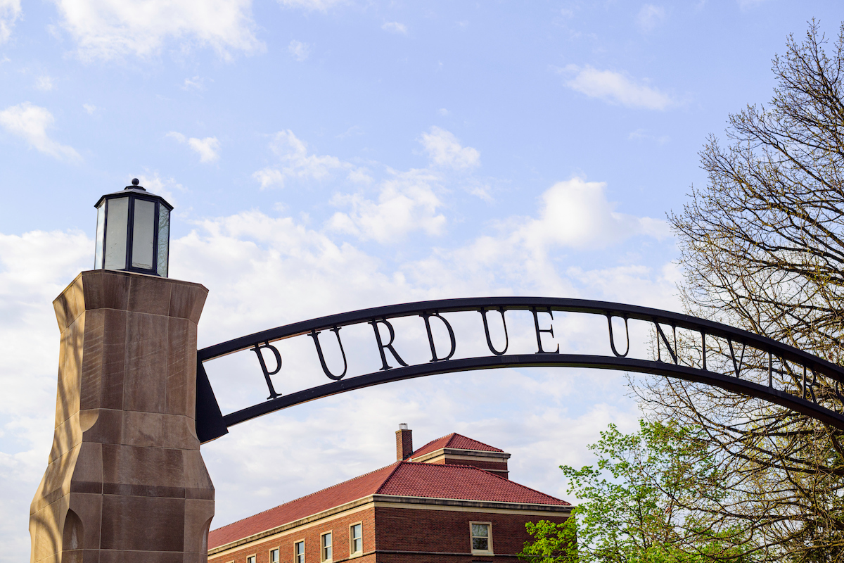 Part of Purdue University arch