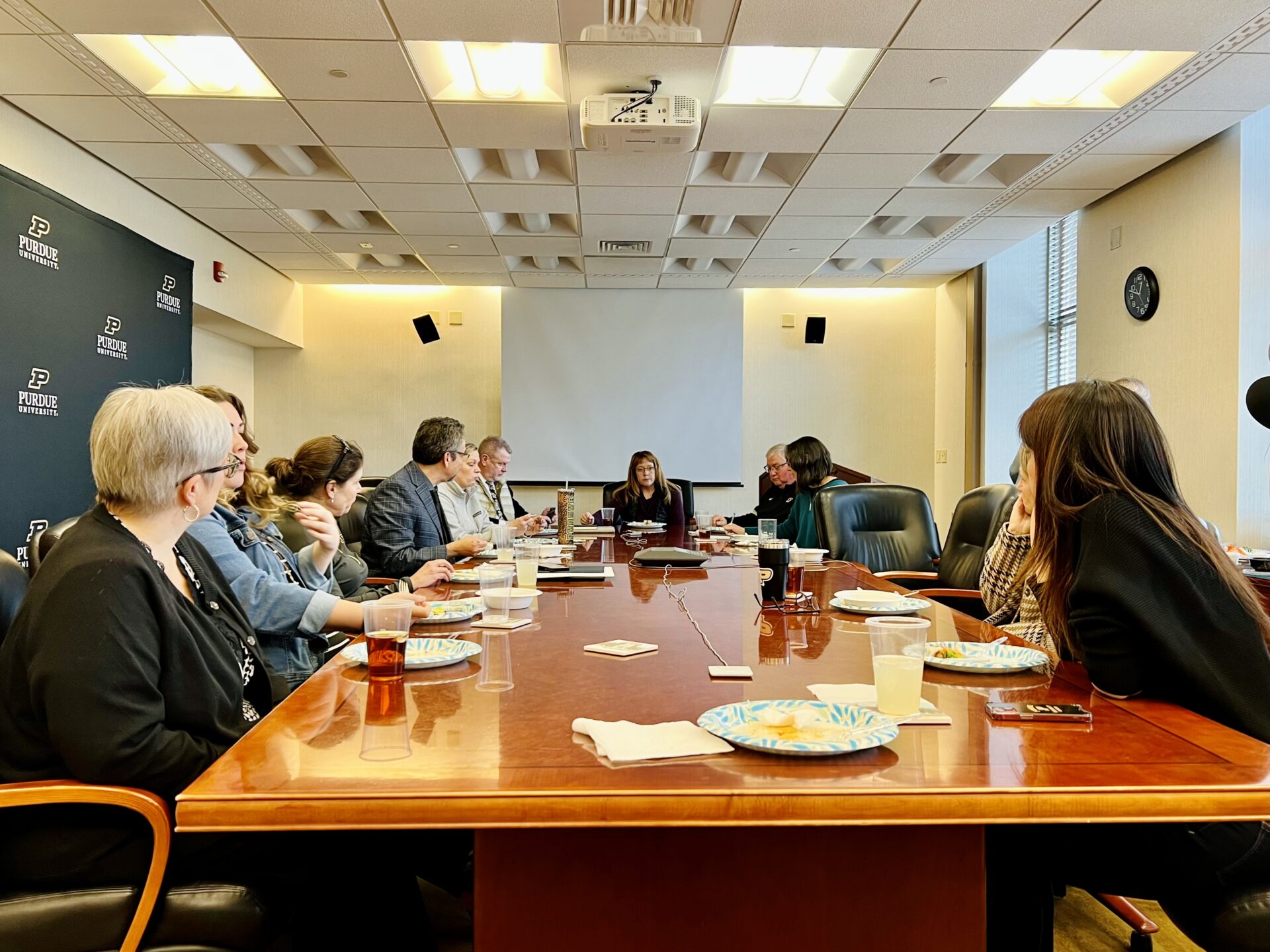 Staff from both Offices gathered for a working lunch.