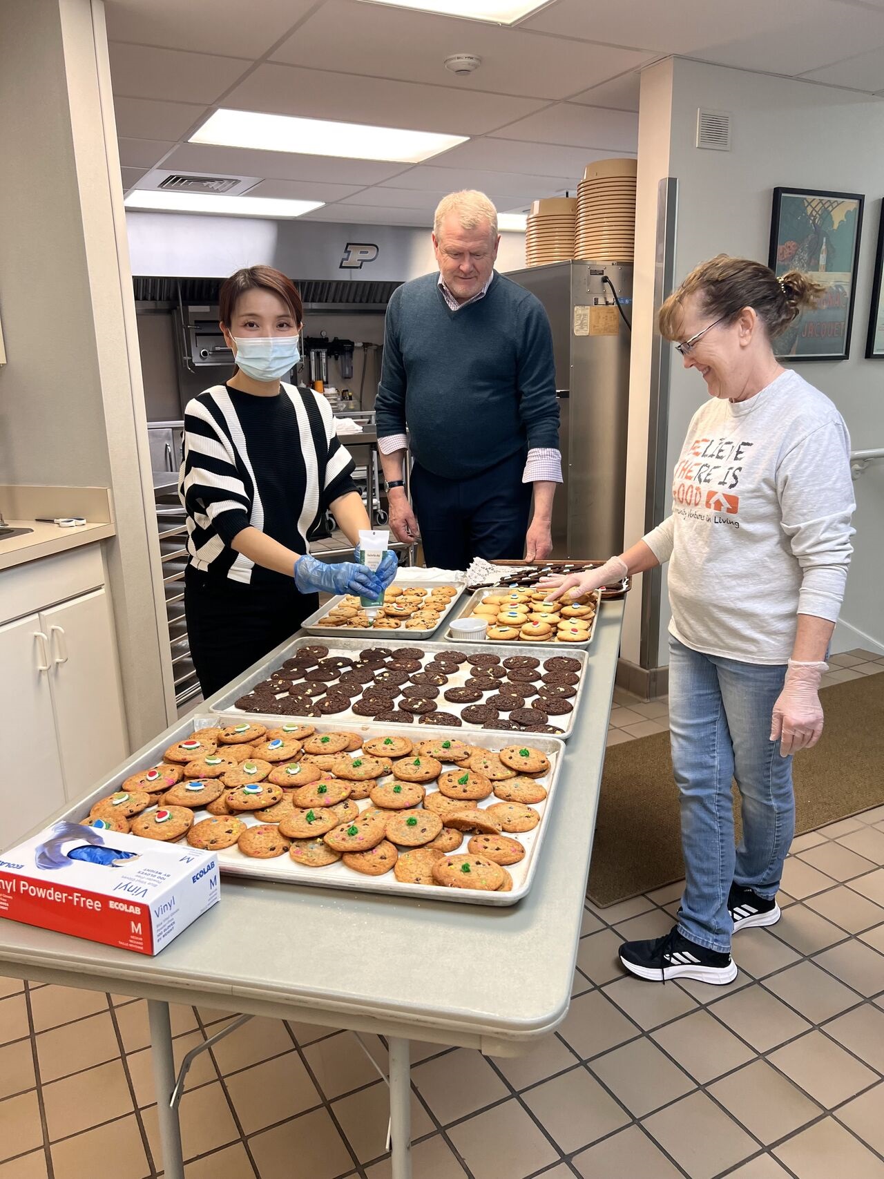 Home-baked cookies for our Purdue University students taking finals. 💛🖤 Anthony and Sheila for the helped with the baking and decorating!