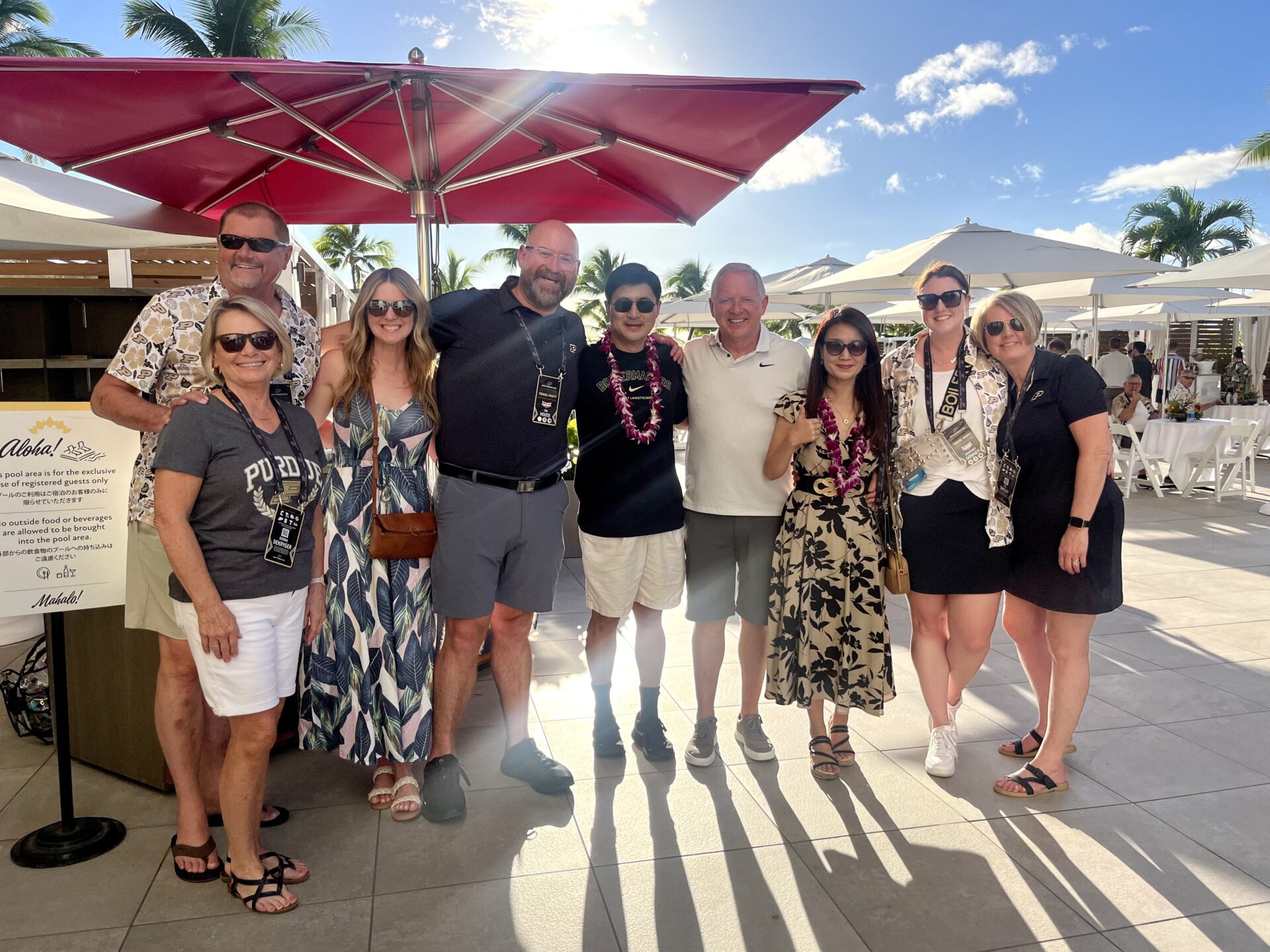 Going Above and Beyond- the Dedicated and Passionate Staff of the John Purdue Club. A Team That Makes It Happen: this staff worked tirelessly behind the scenes to ensure all details were taken care of in Hawaii! Boilermaker Spirit at its best!