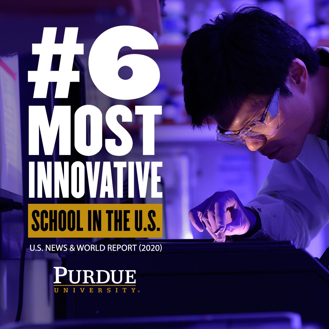 Graphic displaying high marks for Purdue as an innovative university