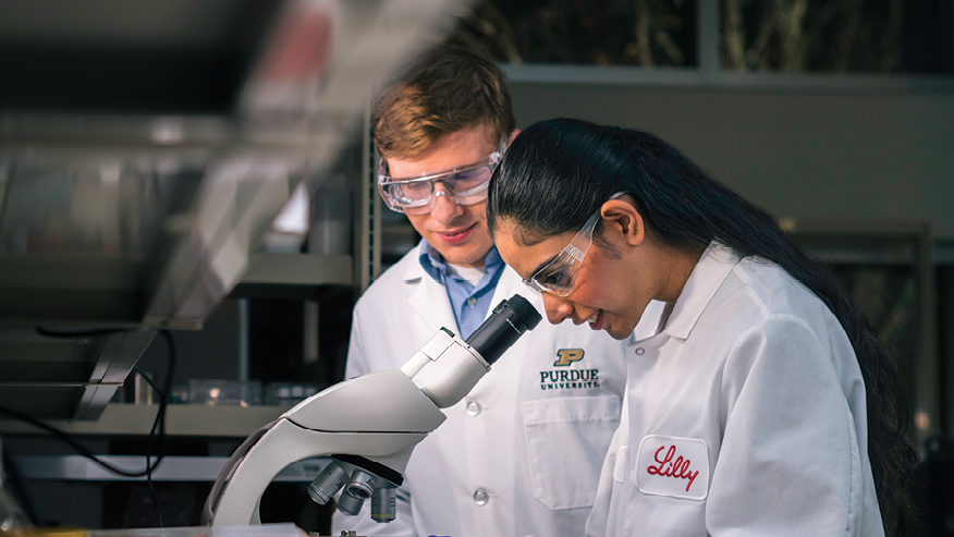 Researchers in a lab