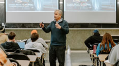 Professor teaching a class