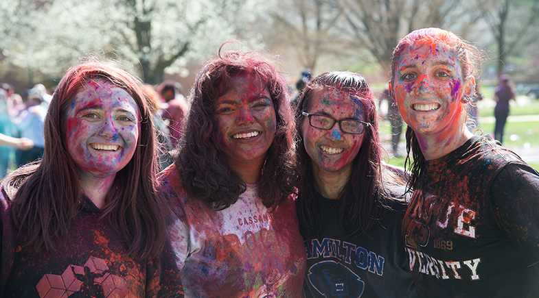 Group of students wearing paint