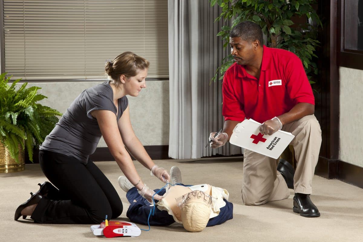 a CPR course being taught.