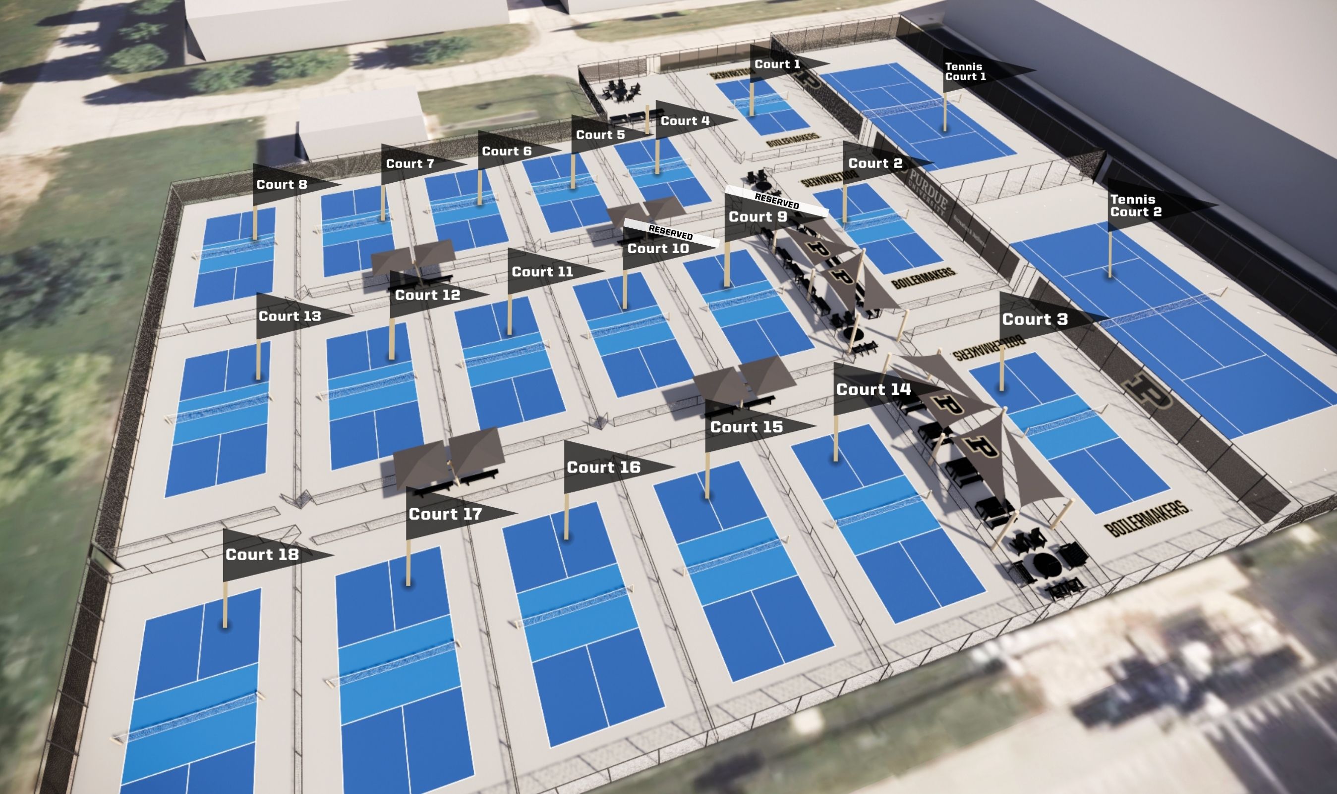 Outdoor Pickleball and Tennis Complex Concept