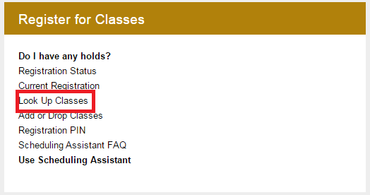 Look Up Classes