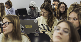 Students take notes during class