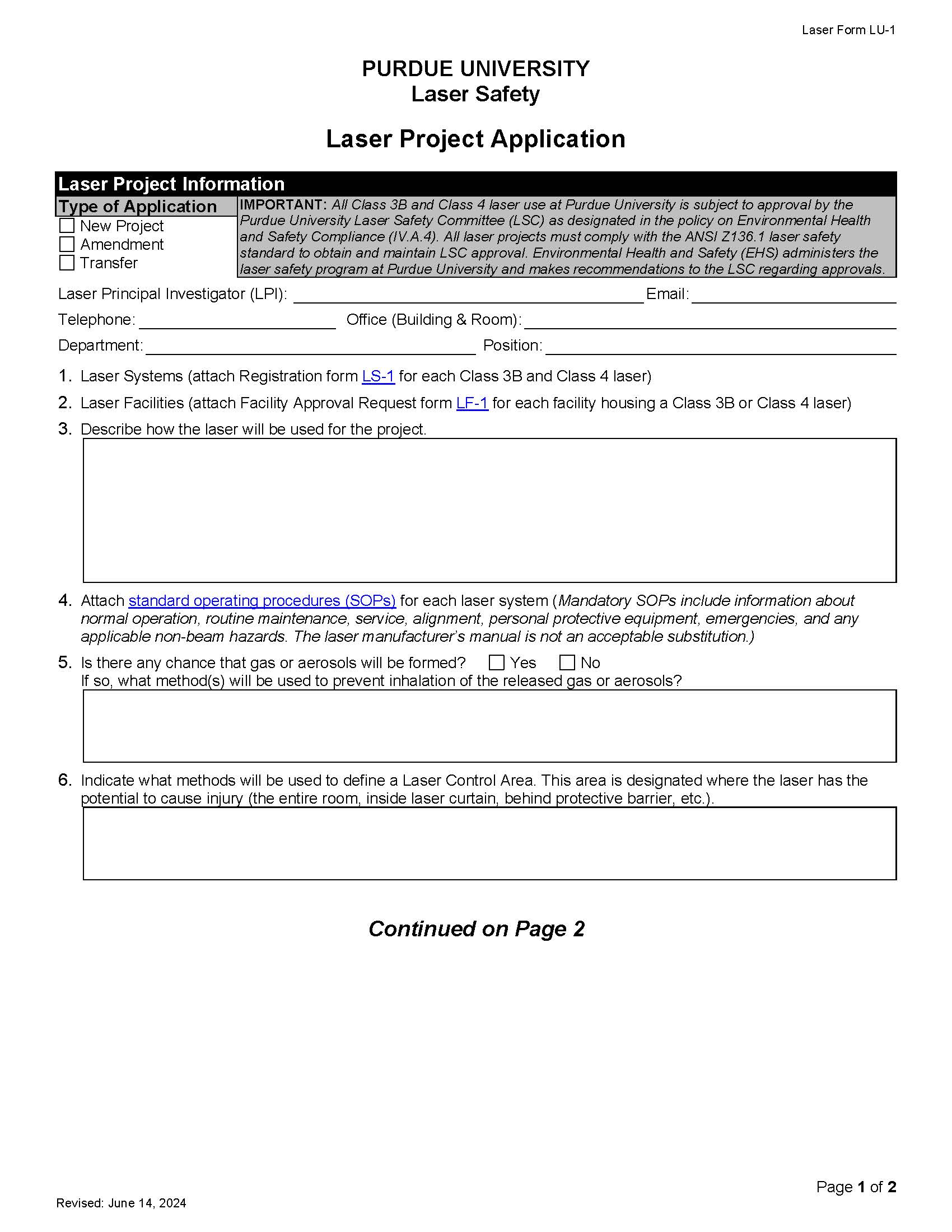 laser project application