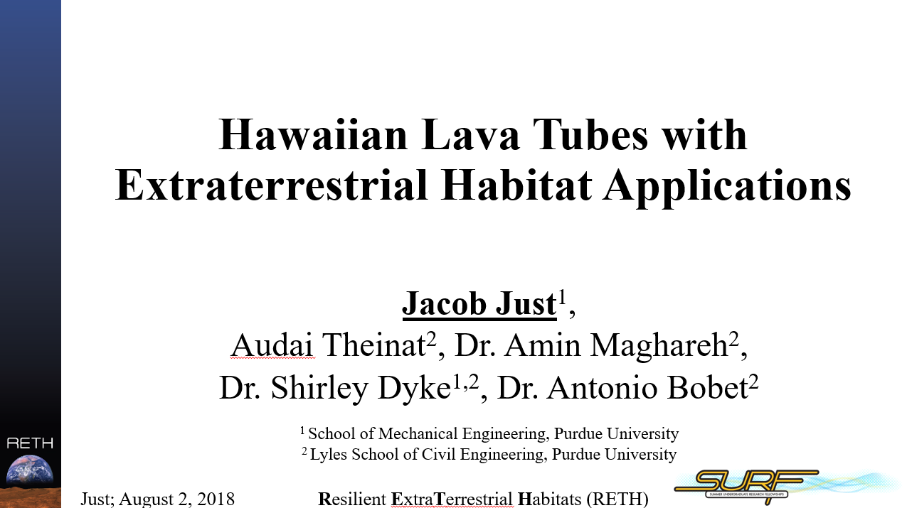 Hawaiian Lava Tubes with Extraterrestrial Habitat Applications