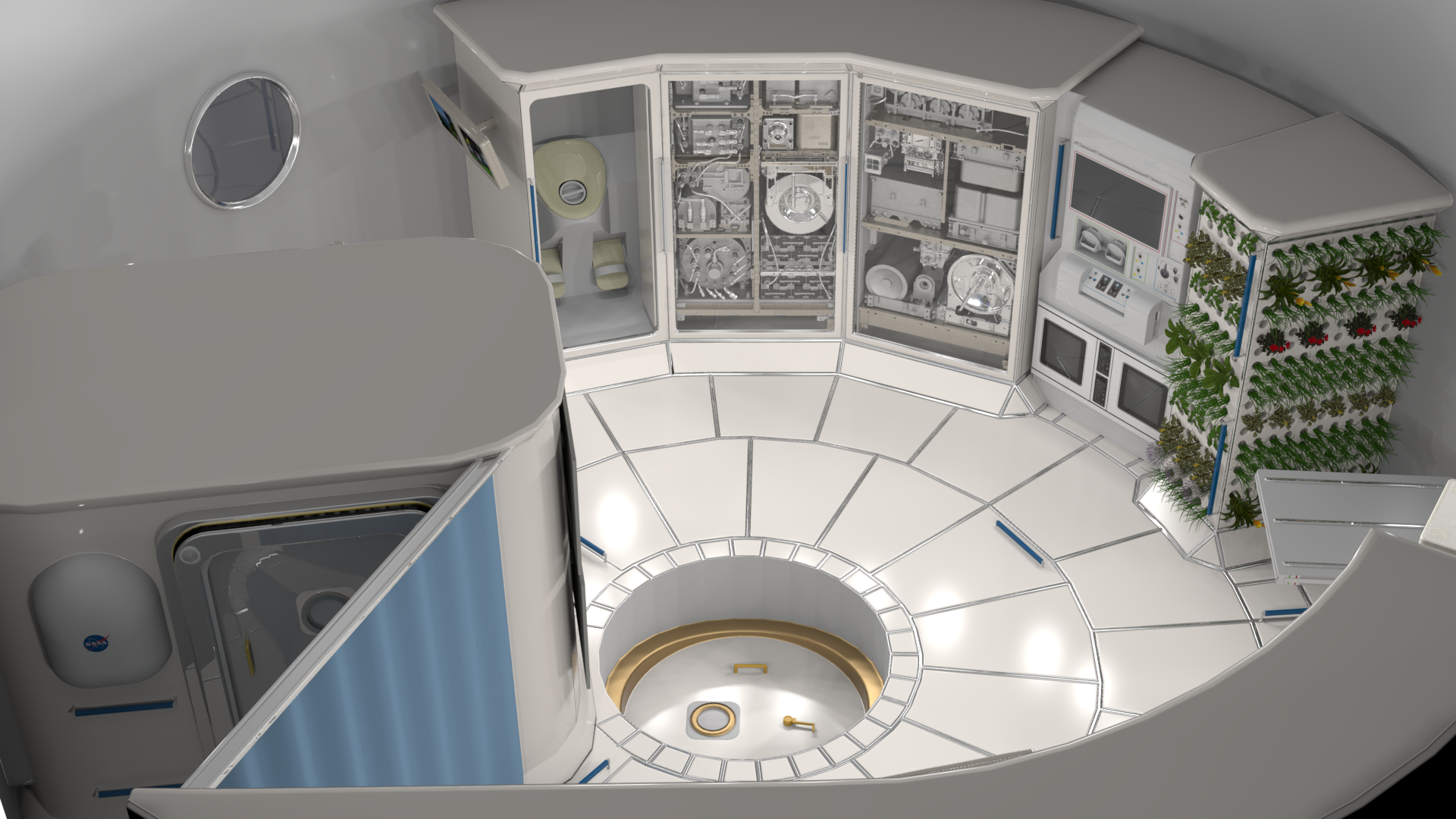 Concept image of space habitat interior