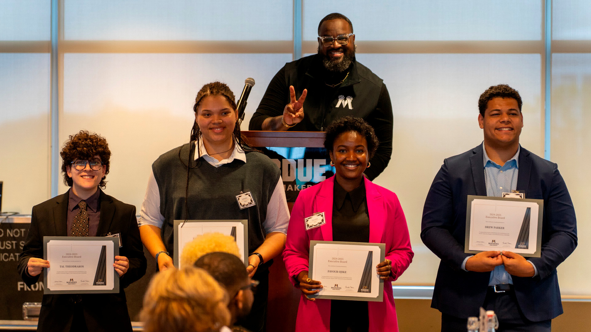 MANRRS Executive Board pose during their awards ceremony in spring of 2025. 
