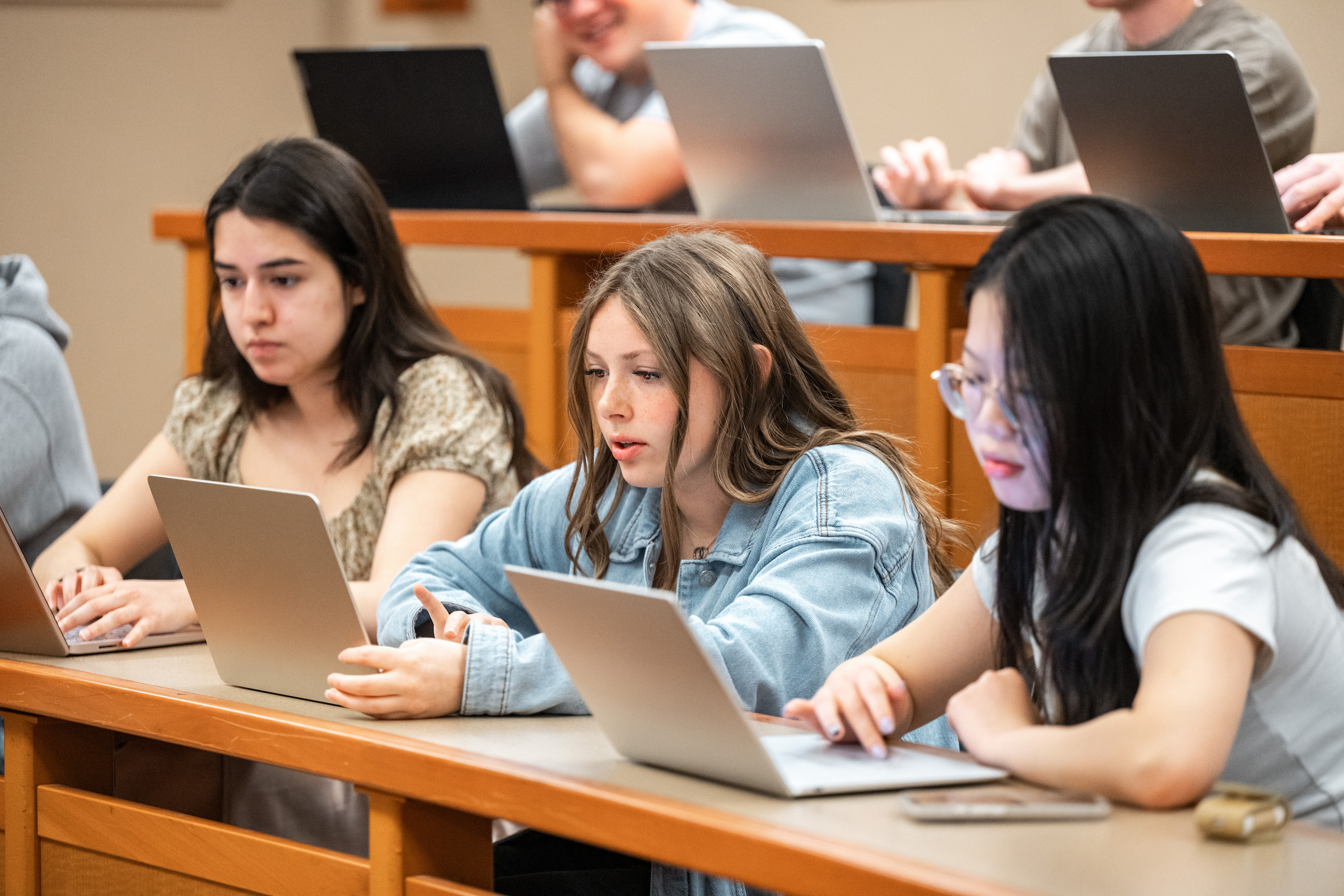 Purdue students working in a classroom