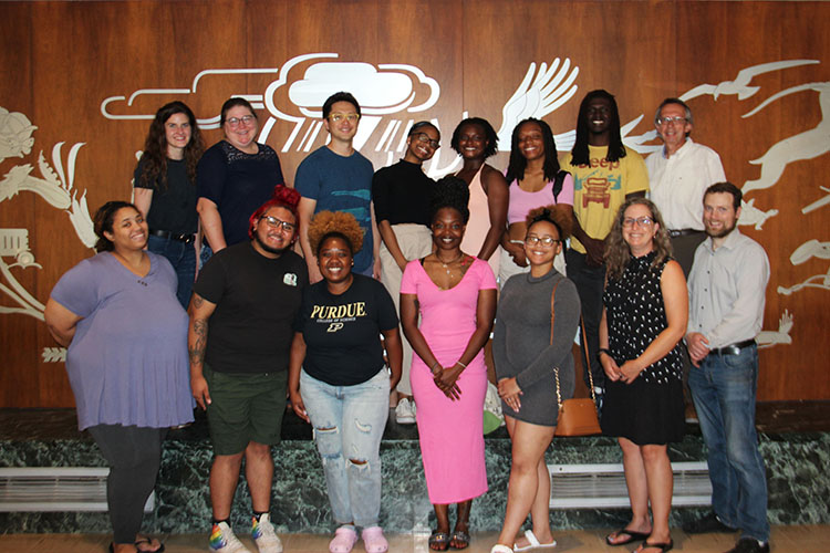 The first cohort of students from Chicago State University was hosted at Purdue for a summer research experience in 2023. Here are CSU students, PReMMiSS leaders, and graduate and faculty mentors from Purdue.