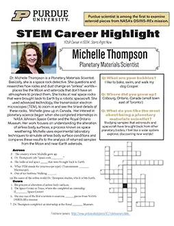 thumbnail for STEM Career Highlight handout for Planetary Materials Scientist