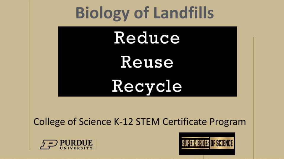 Reduce, reuse, recycle