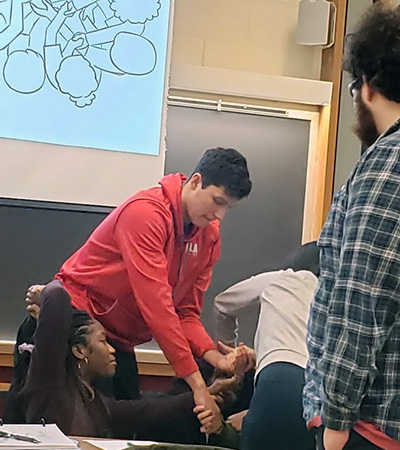 Students participating in a classroom activity.