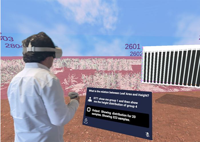 Purdue researchers create an AI-based VR system that turns natural language into plant science analytics