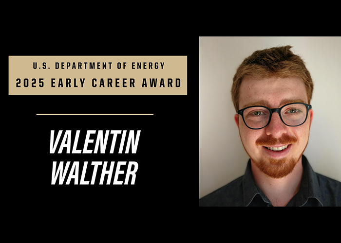 Purdue Physics and Astronomy’s Valentin Walther wins DoE Career Award