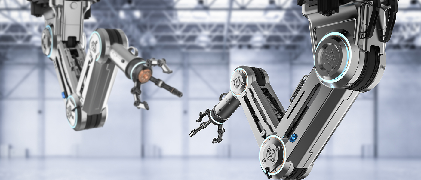 Robotic arms.  Photo by Adobe.