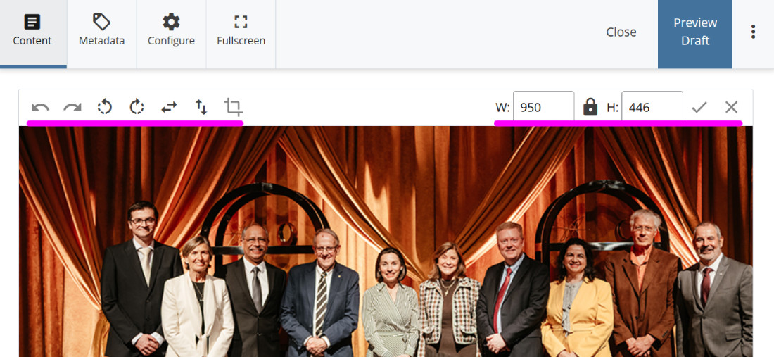 Image editing options