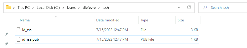 The hidden ssh directory in your home folder.