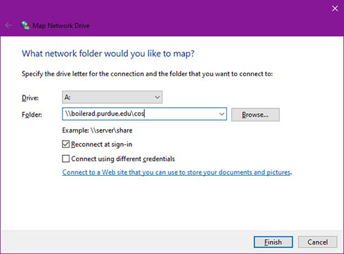 What network folder would you like to map?