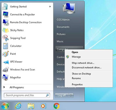 Map network drive in Windows 7