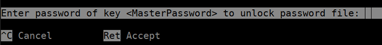 Enter password of key to unlock password file.