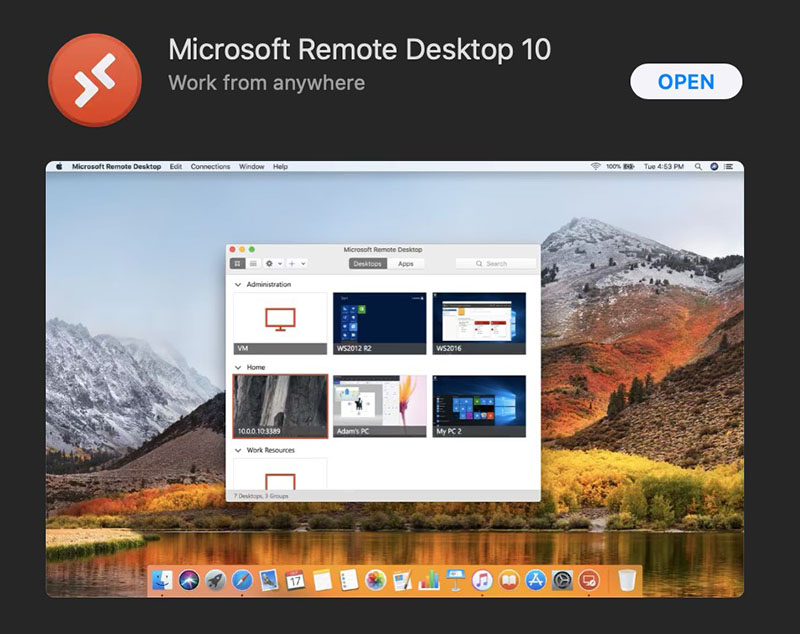 Mac App Store: Microsoft Remote Desktop app