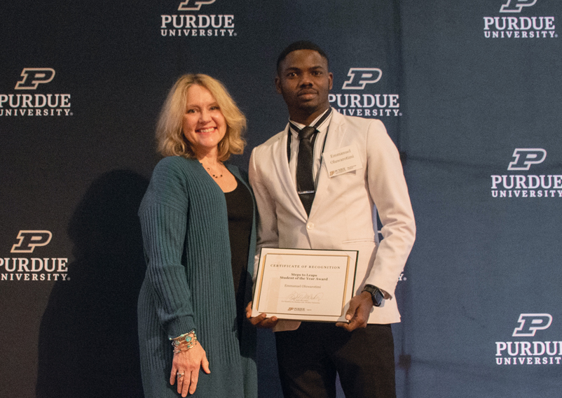 Emmanuel Oluwarotimi with Beth McCuskey