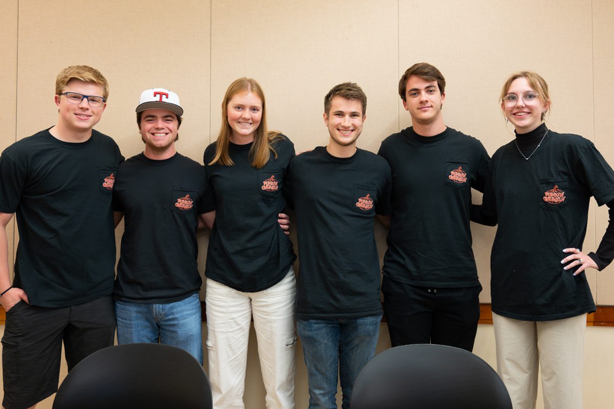Punkin Chunkin student org group photo taken during a club meeting.