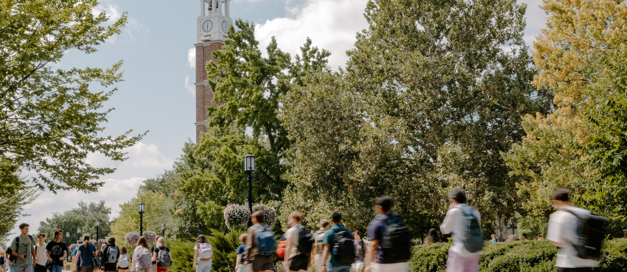 banner image of students walking by the bell tower at Purdue University West Lafayette