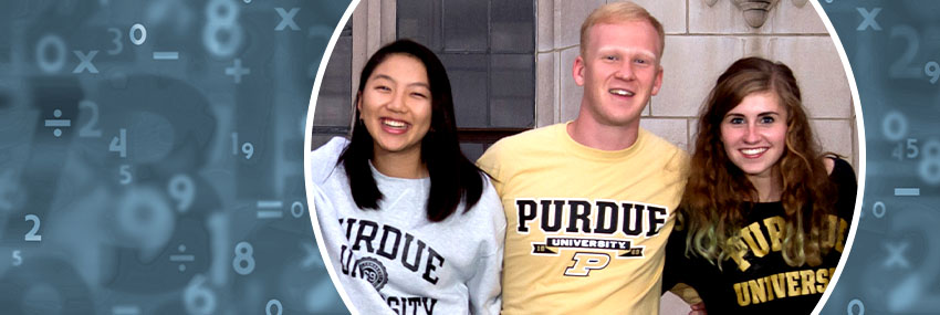 Man and woman in Purdue Sweatshirts