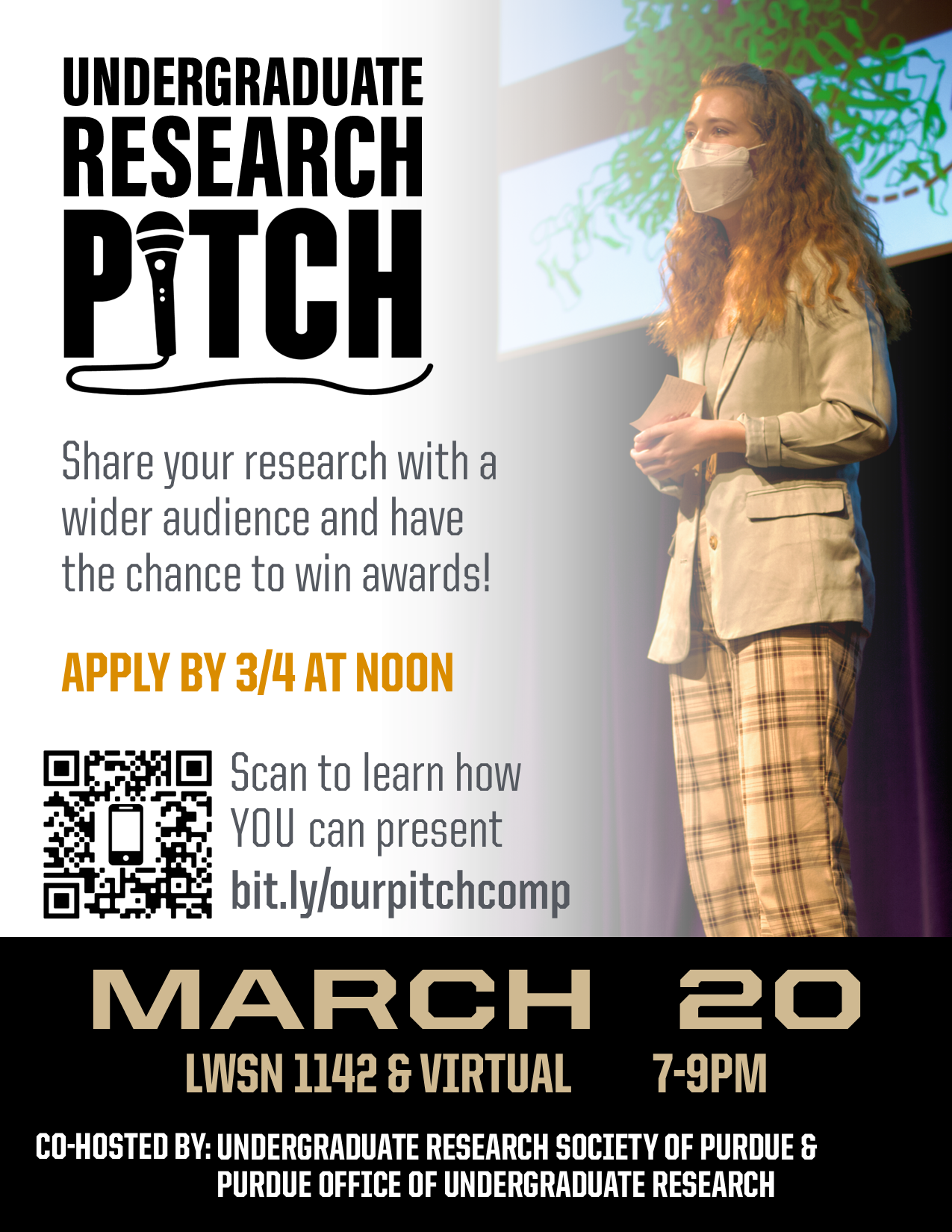 Flier for research pitch competition. Everything on flier is on the page.