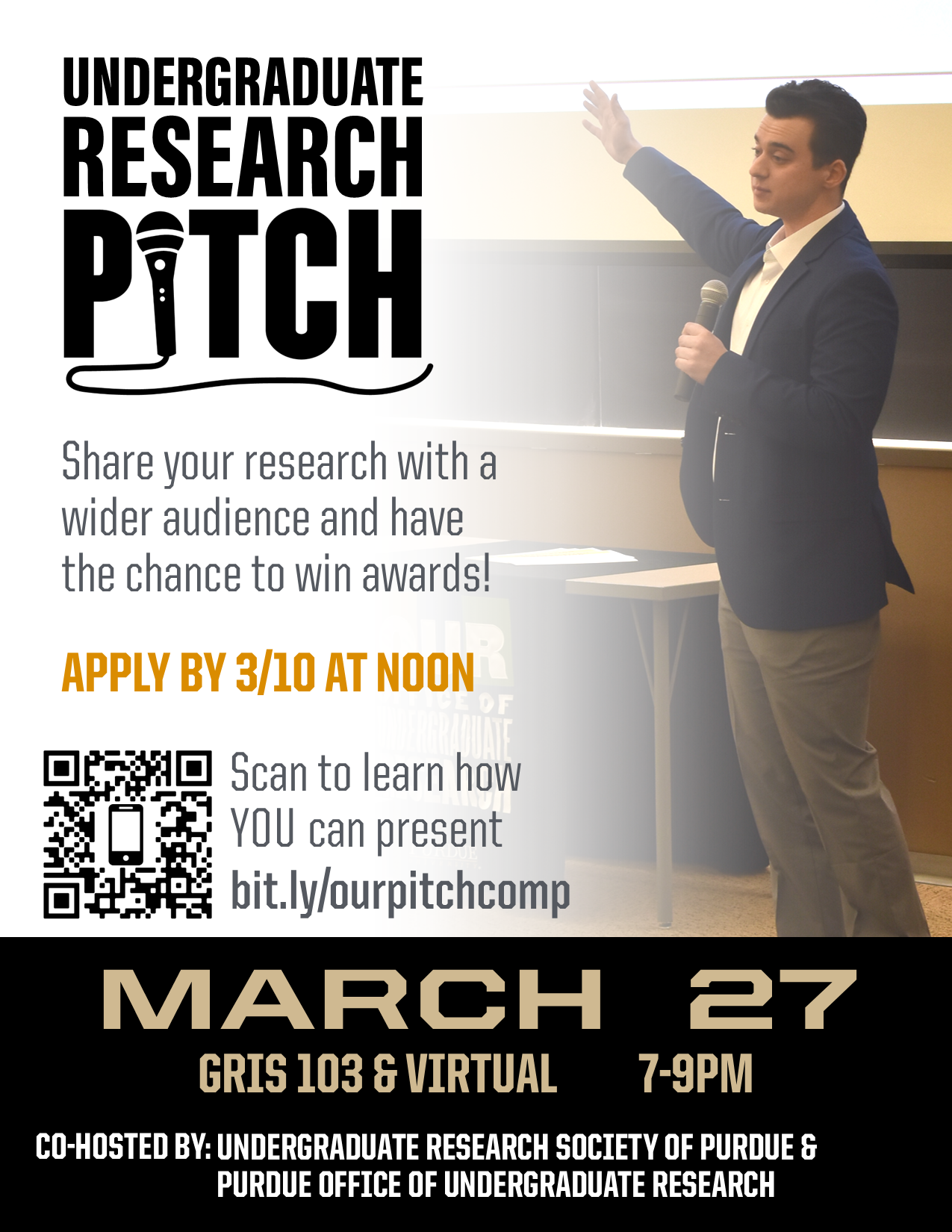 Flier for research pitch competition. Everything on flier is on the page.