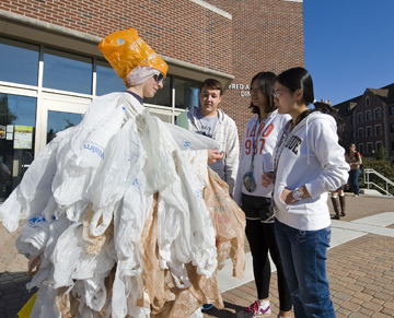 Green Week, Reuse, Reduce, Recycle, plastic bag costume