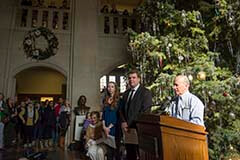 Lighting of Purdue Christmas tree