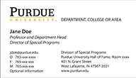 New Purdue business card layout