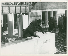 from the archives photo showing a man doing construction
